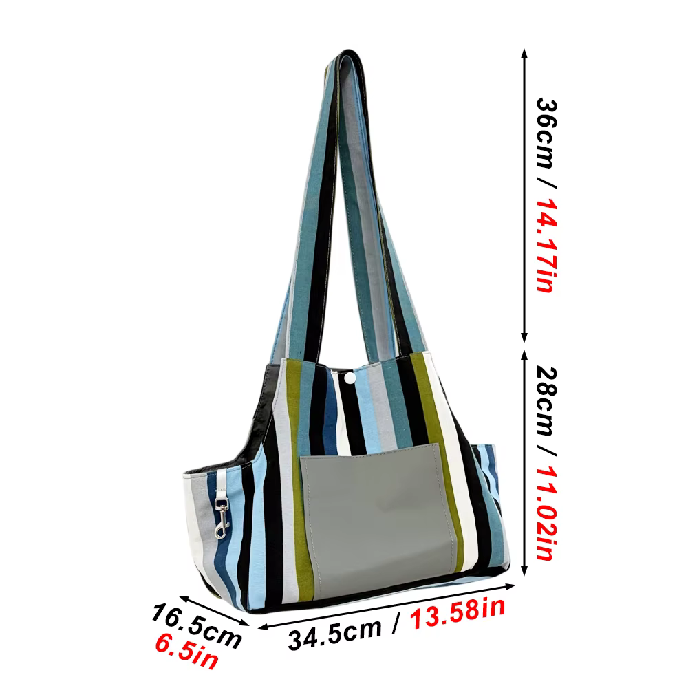 Bolsa transporte impermeable a rayas para gatos y perros, bolso viaje - imagen 2
