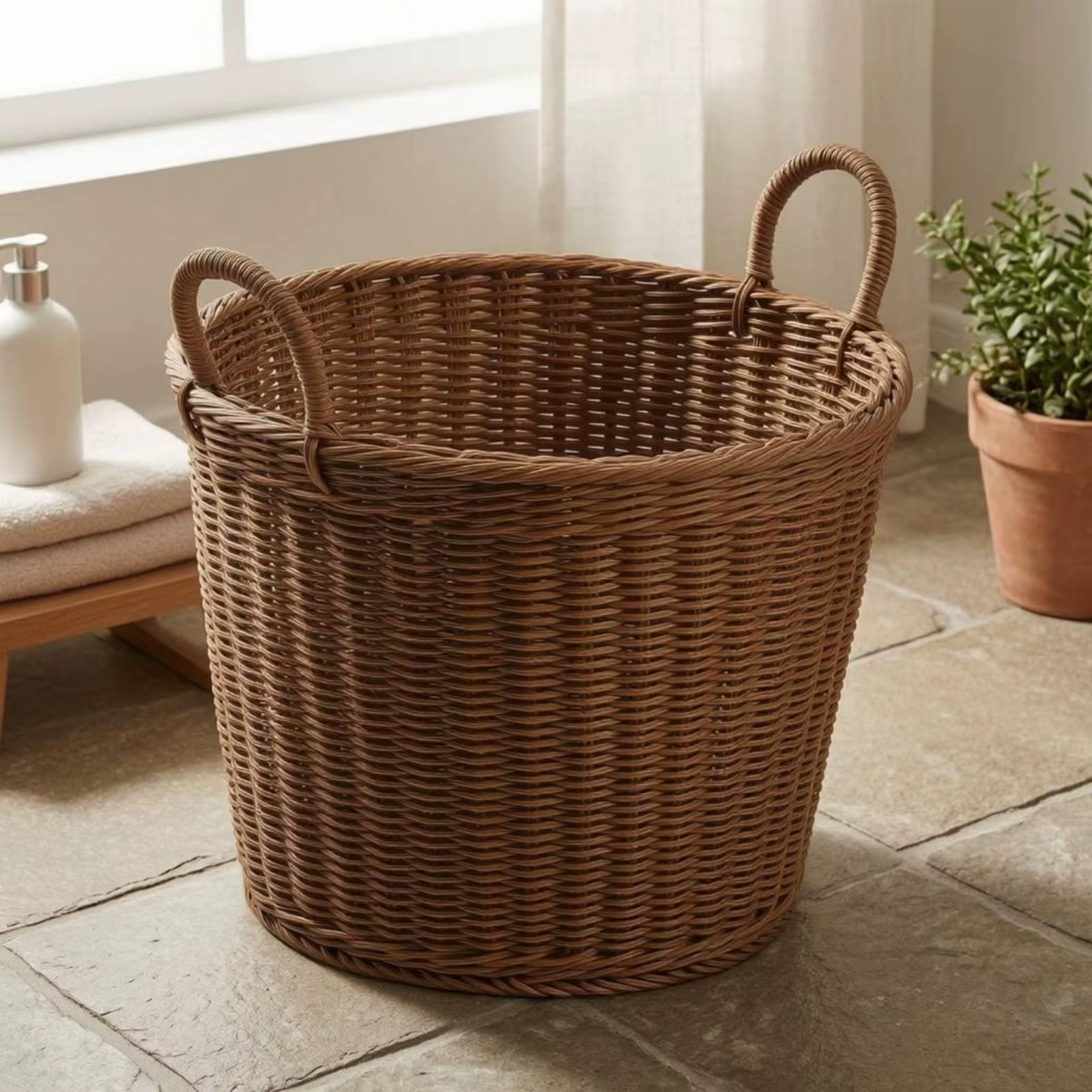 Cesta redonda de mimbre para gatos y perros pequeños - imagen 4