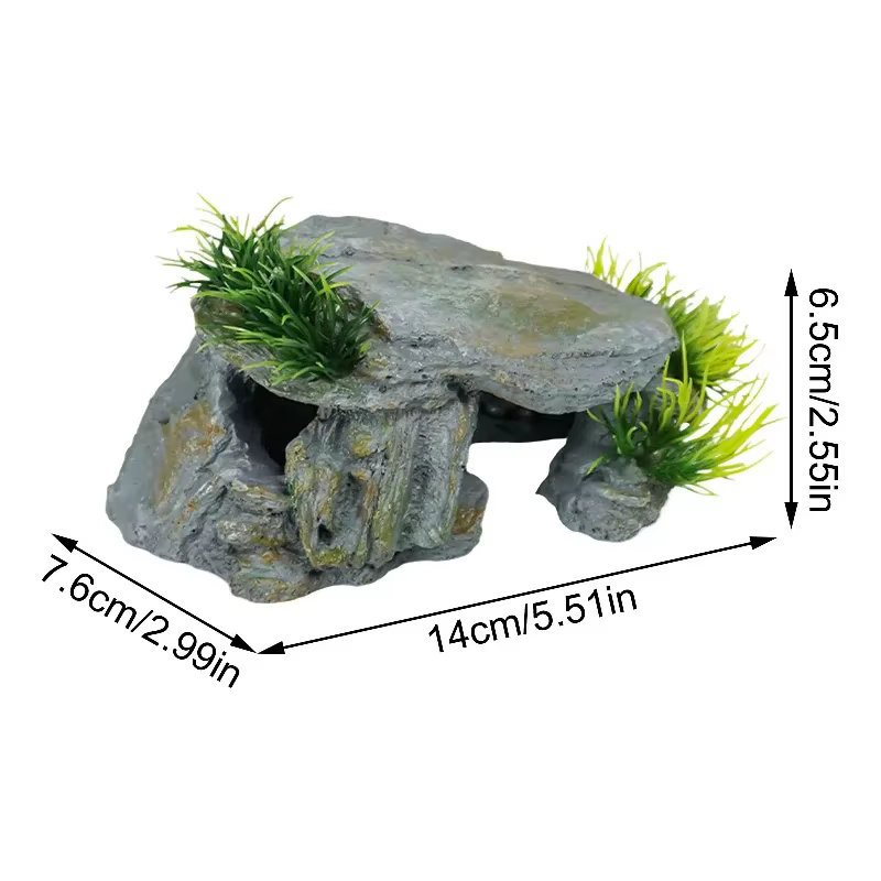 Cueva refugio para reptiles con plataforma solar – Acuario decorativo - imagen 4