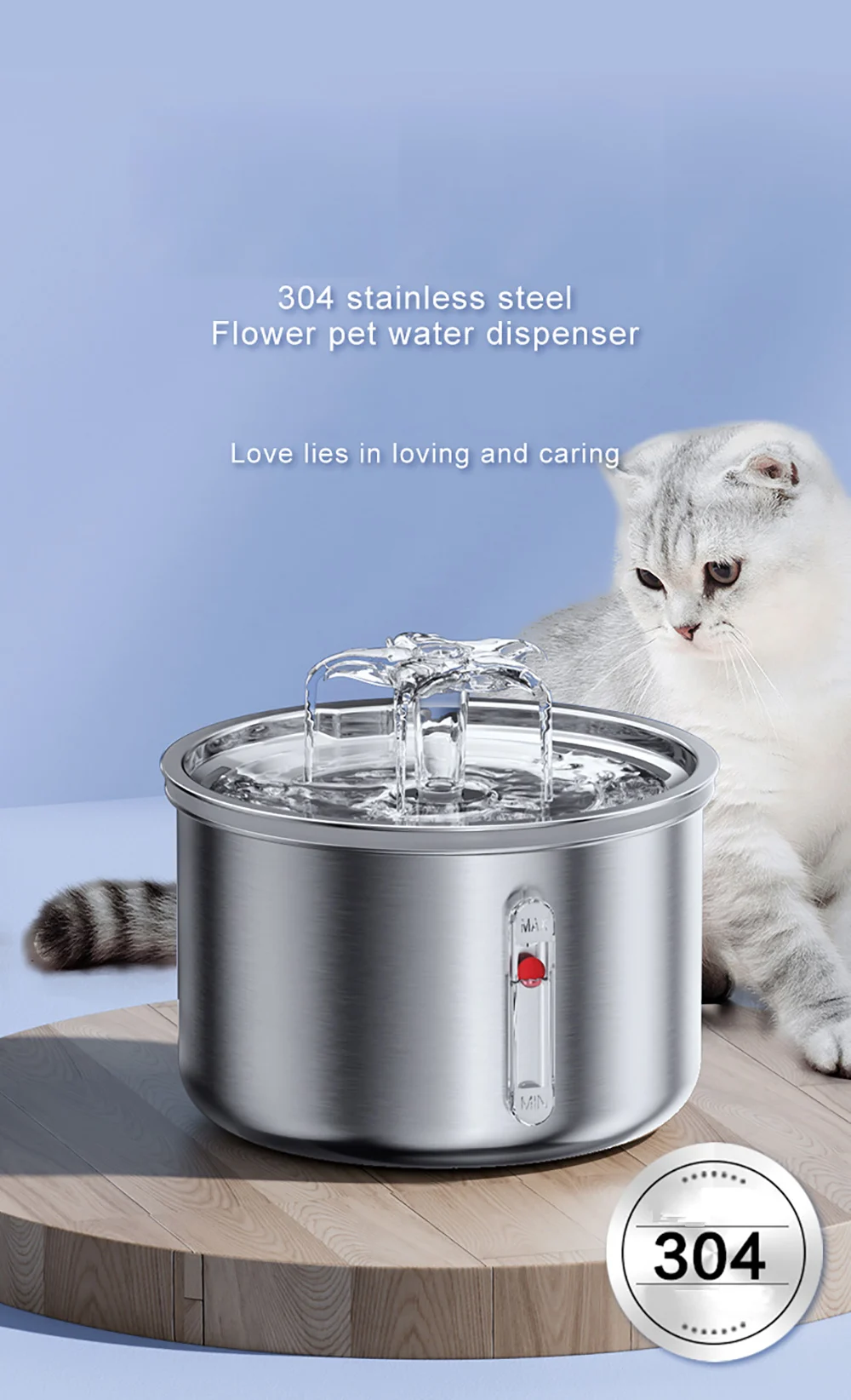 Fuente de agua Weomg vista frontal