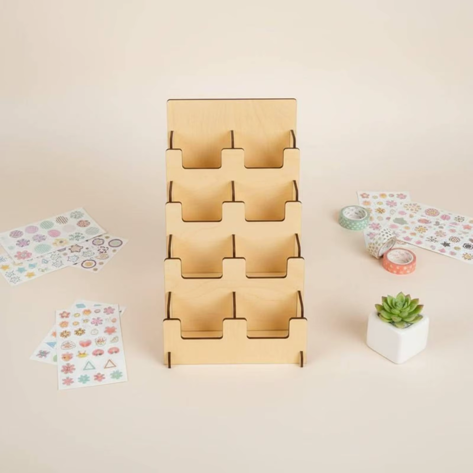 Organizador expositor 4 niveles para pegatinas – Ahorra espacio encimera - imagen 5