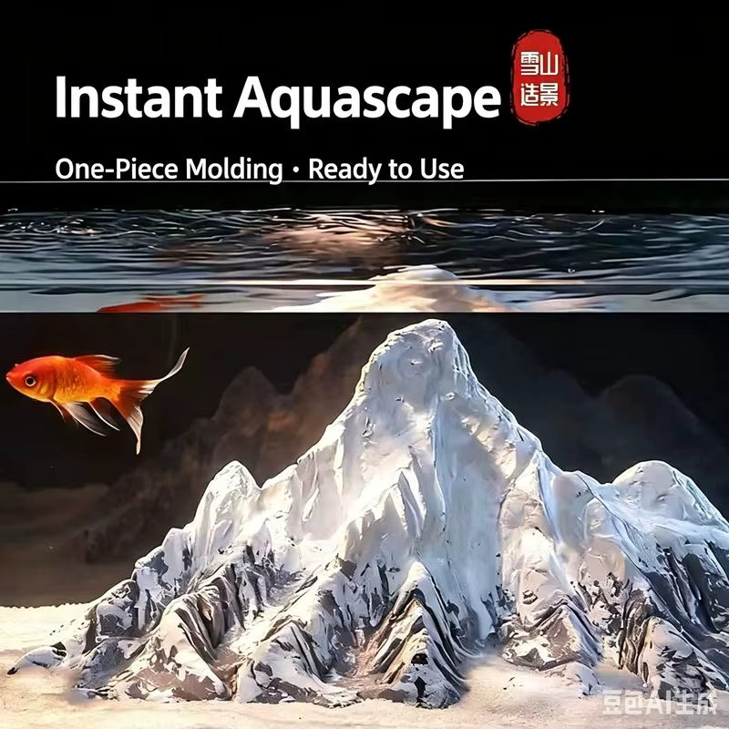 Adorno rocalla acuario estilo chino – Montaña dorada imitación piedra - imagen 2