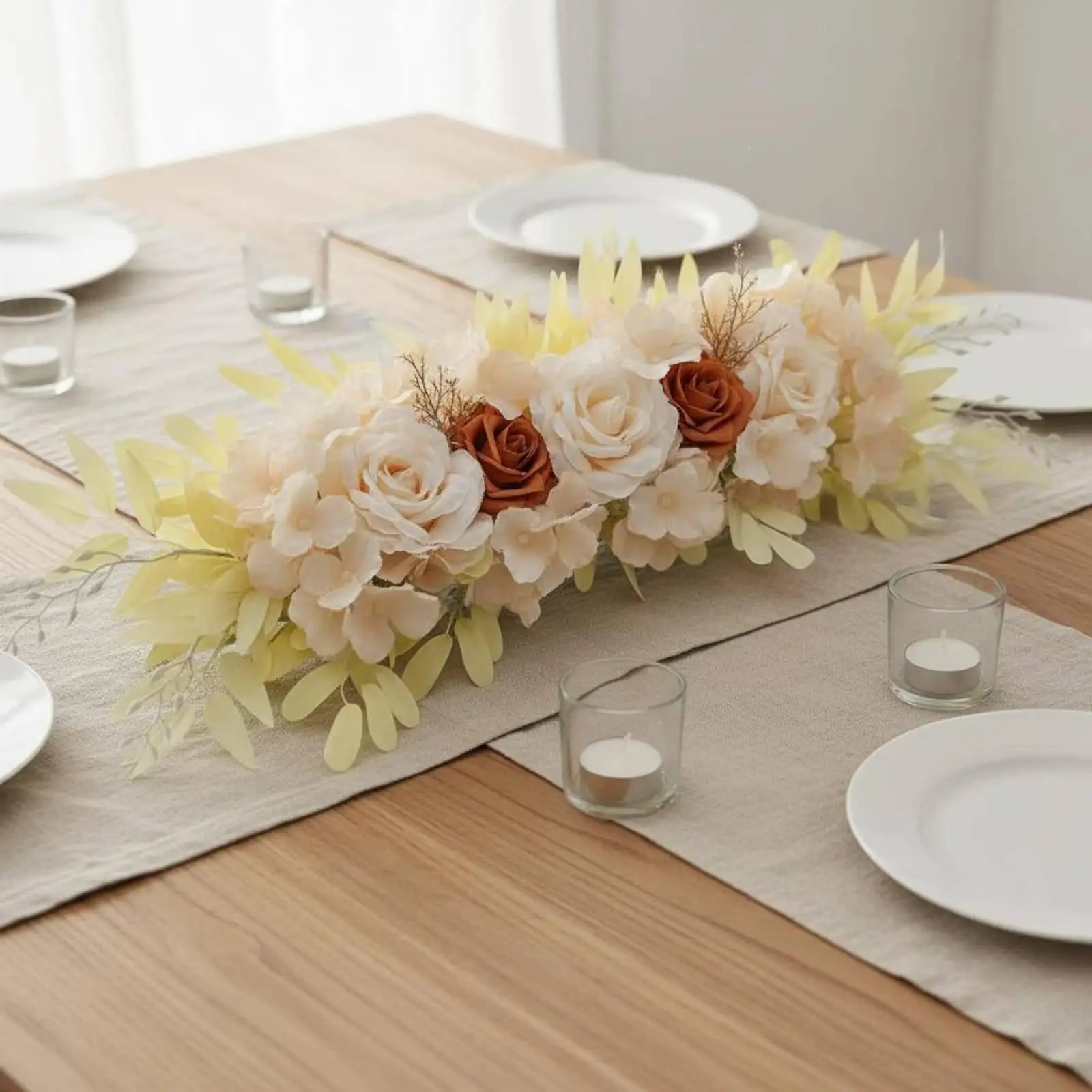 Guirnalda de Rosas Artificiales – Decoración Floral para Hogar y Eventos - imagen 2