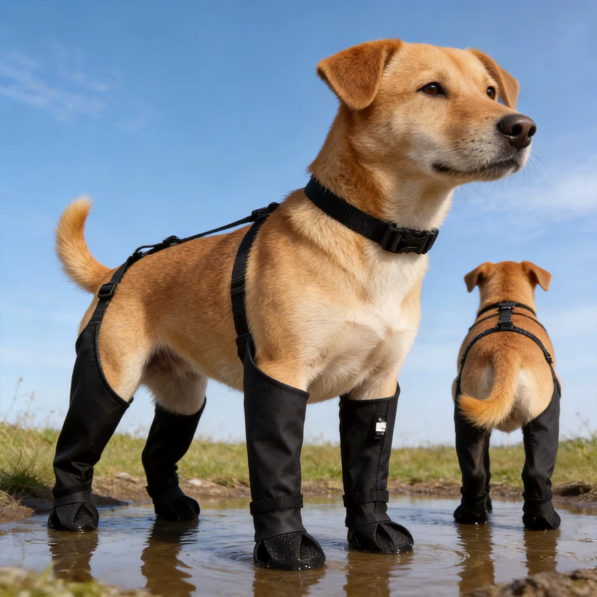 Botas impermeables para perros: protectores de patitas ajustables - imagen 2