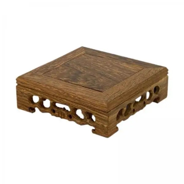 Soporte de Madera Rústica Cuadrado para Lámpara y Base de Jarrón - imagen 4