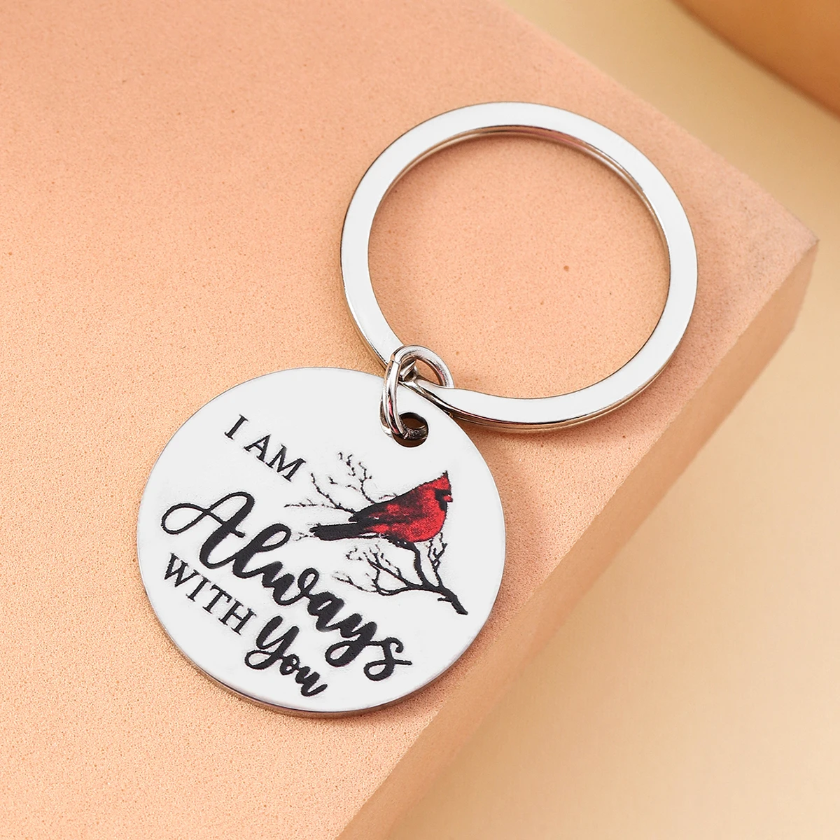 Llavero pájaro rojo brillante conmemorativo, regalo de duelo - imagen 3