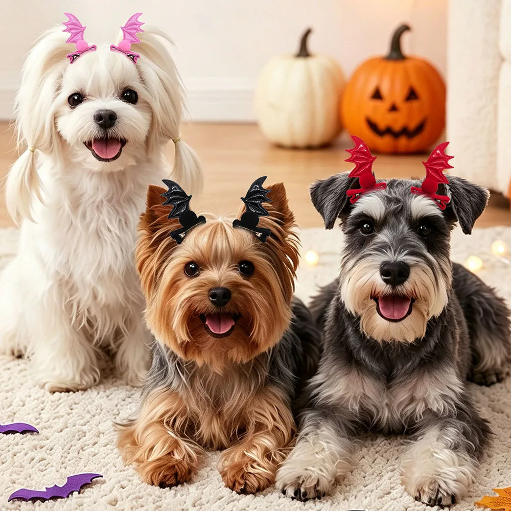 Horquillas Halloween Alas Murciélago para Perros – Pinzas de Fiesta caninas - imagen 4