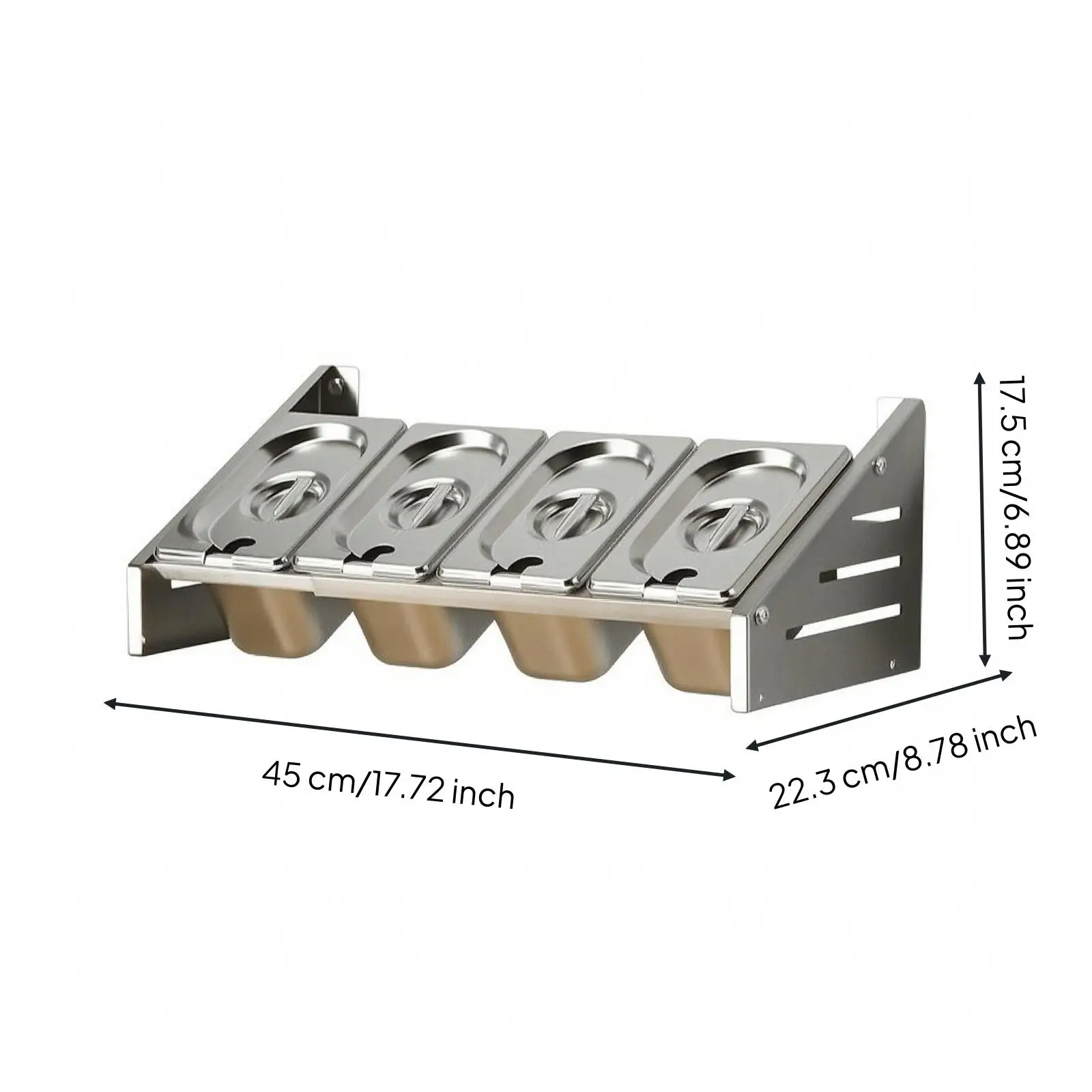 Estante condimentos acero inoxidable para encimera – Organizador pared