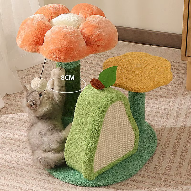 Torre de escalada para gatos con diseño de flor - imagen 5