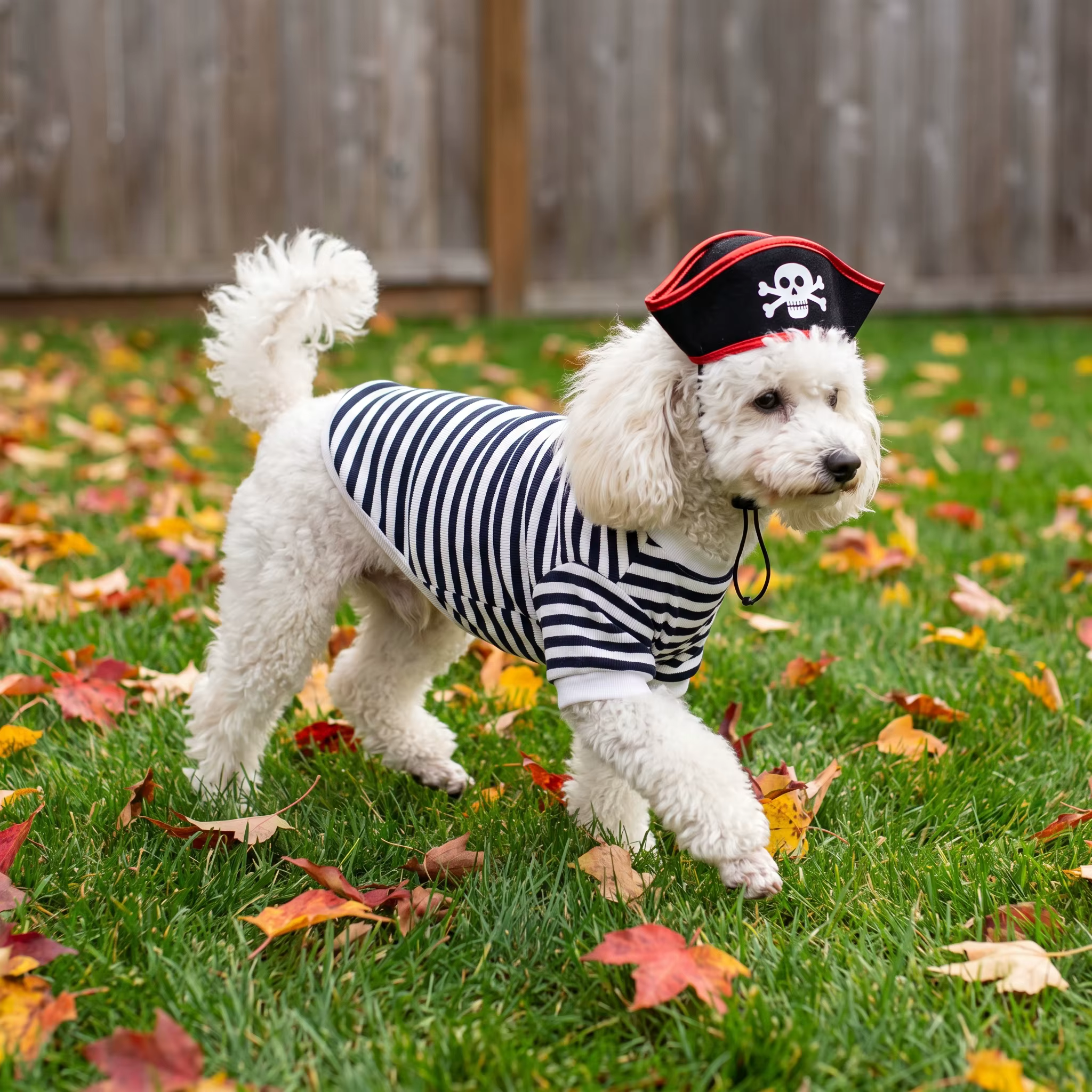 Disfraz pirata de Halloween para perros y gatos con sombrero - imagen 5