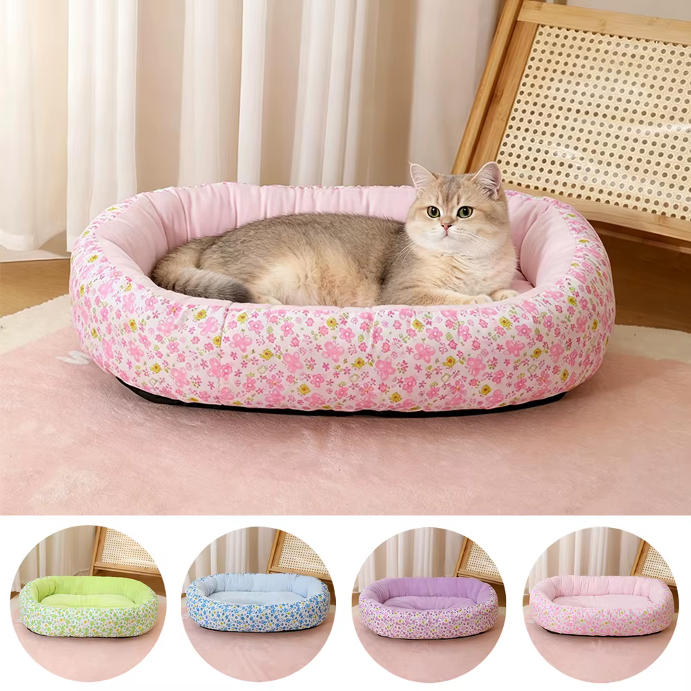 Cama nido floral suave para gatos y perros pequeños - imagen 4