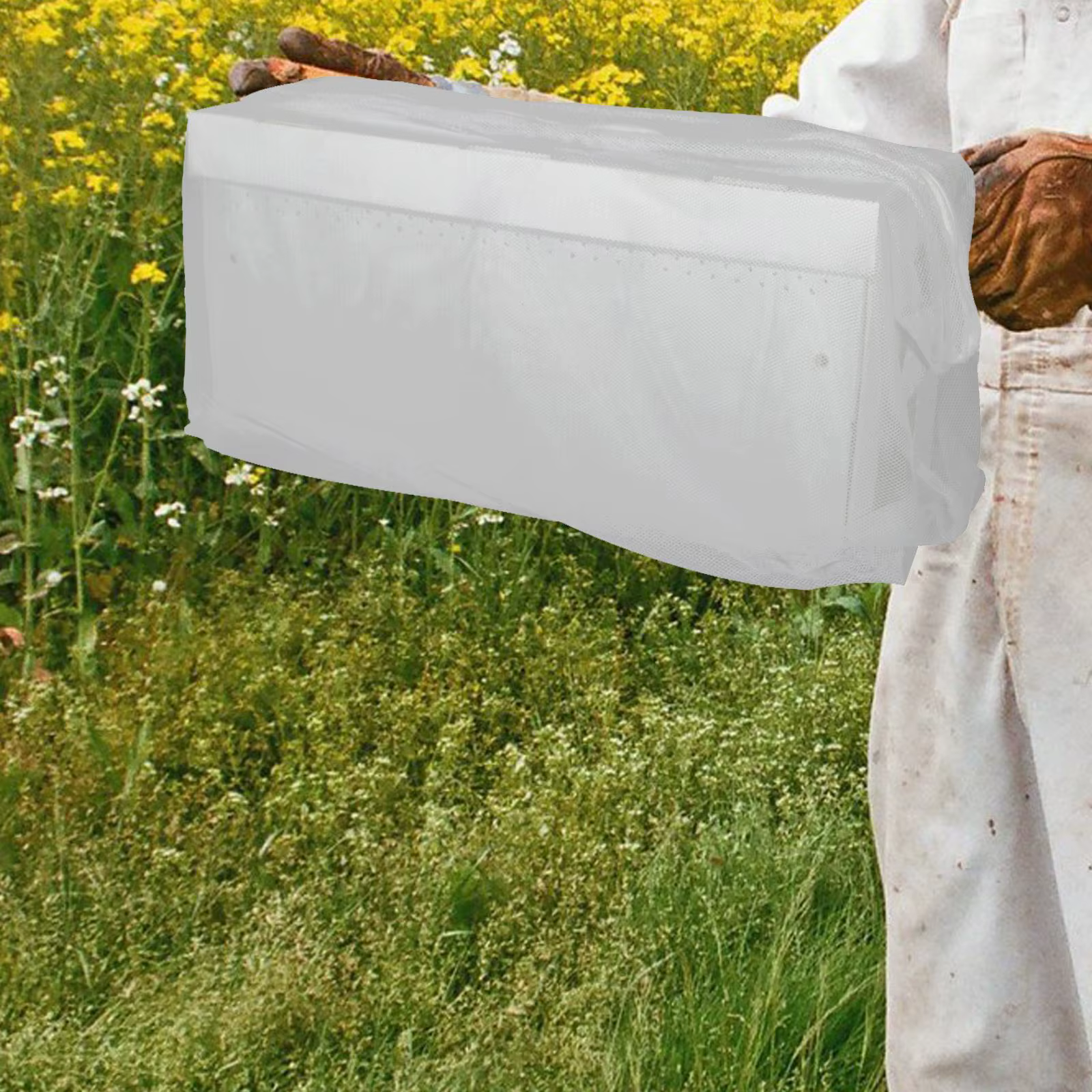 Bolsa transpirable para cubrir una caja de abejas