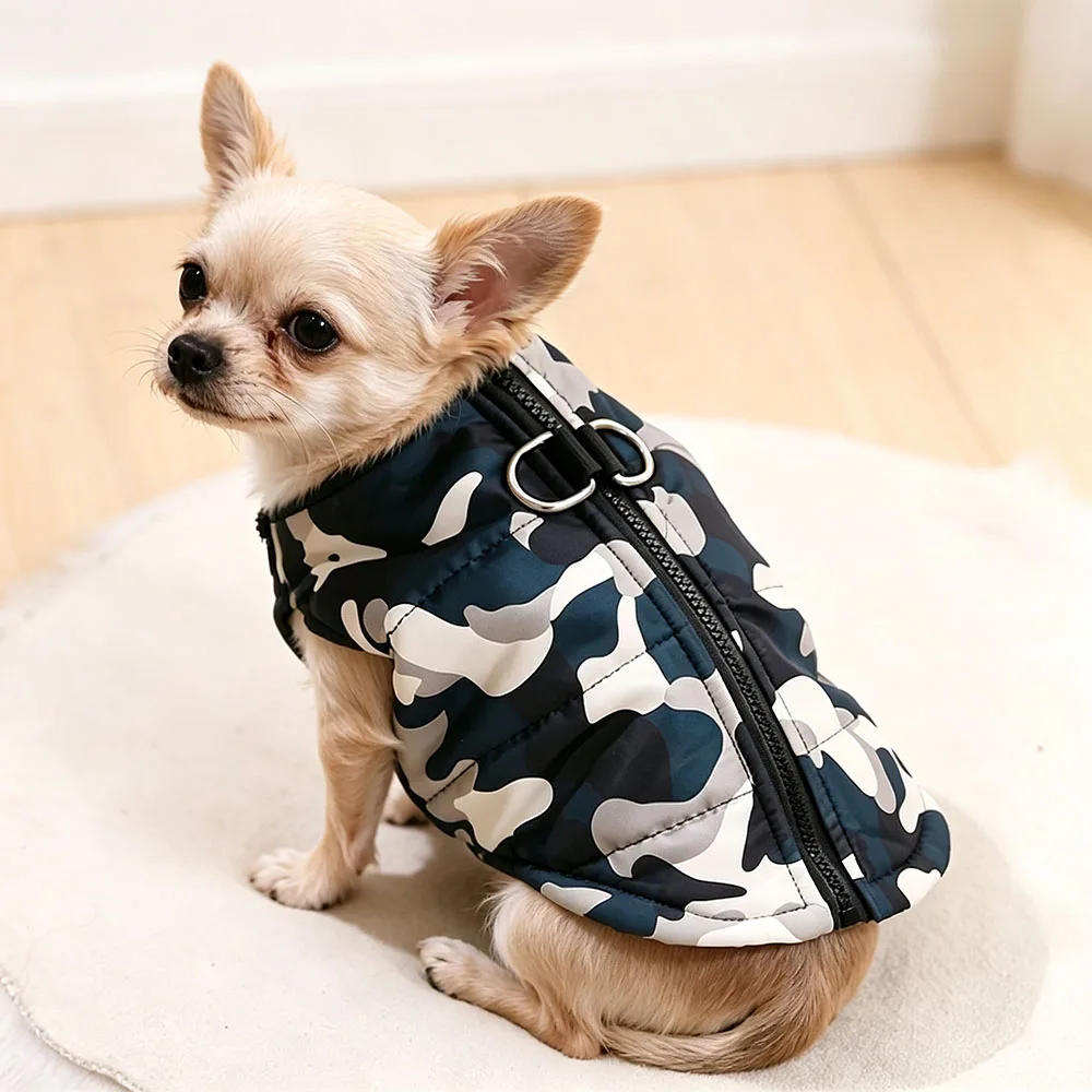 Abrigo cortaviento de camuflaje para perros pequeños, como Yorkshire