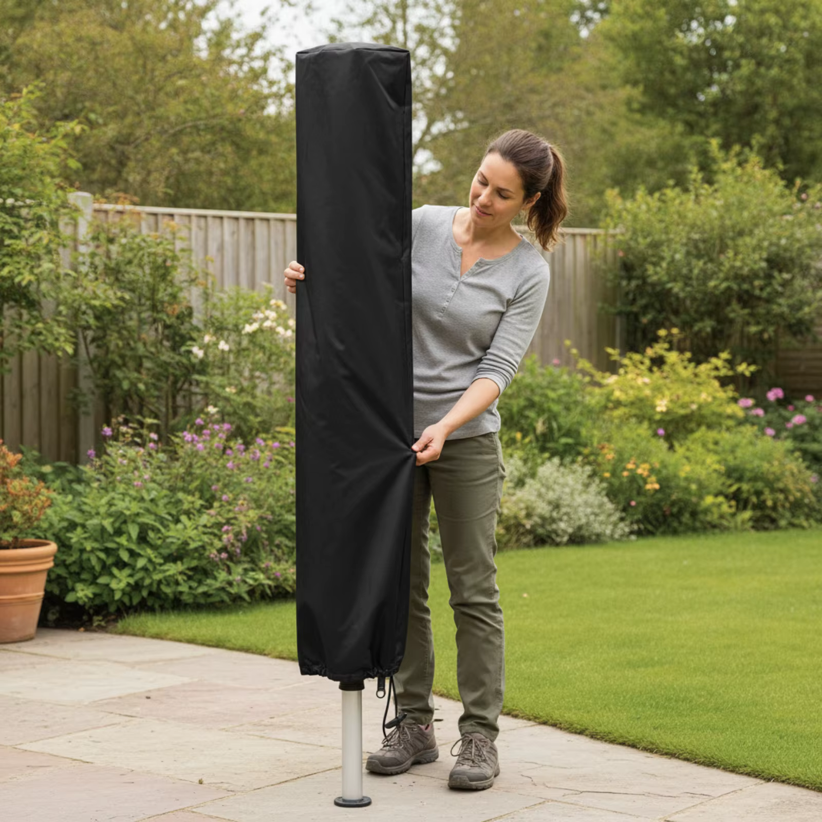 Funda Impermeable para Tendedero Giratorio – Resistente al Viento con Cierre - imagen 2