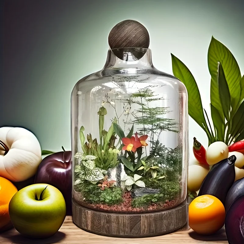 Acuario para peces con mueble de madera decorativo - imagen 2