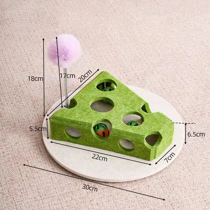 Juguete de fieltro para gatos rompecabezas con pelota y caja arañazos - imagen 5
