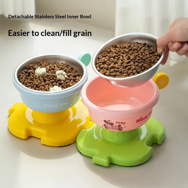 Comedero acero inoxidable antideslizante para gatos y perros pequeños, patas altas - imagen 5