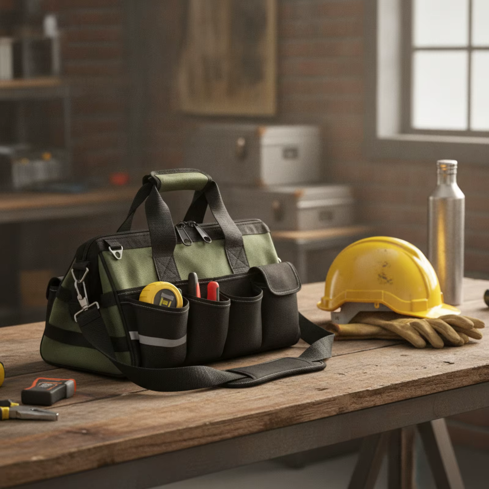 Bolsa de herramientas portátil acolchada con correa de hombro