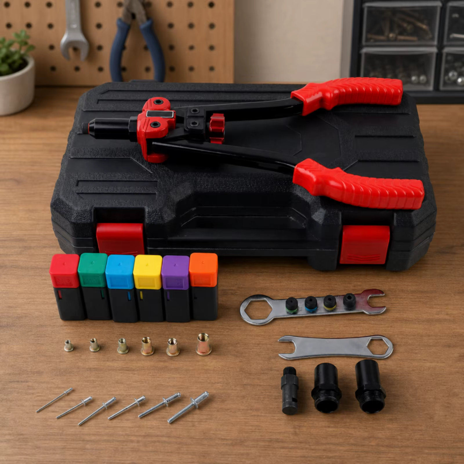 Set de Remachadora Manual Ajustable con Estuche – Herramienta para Remaches - imagen 4