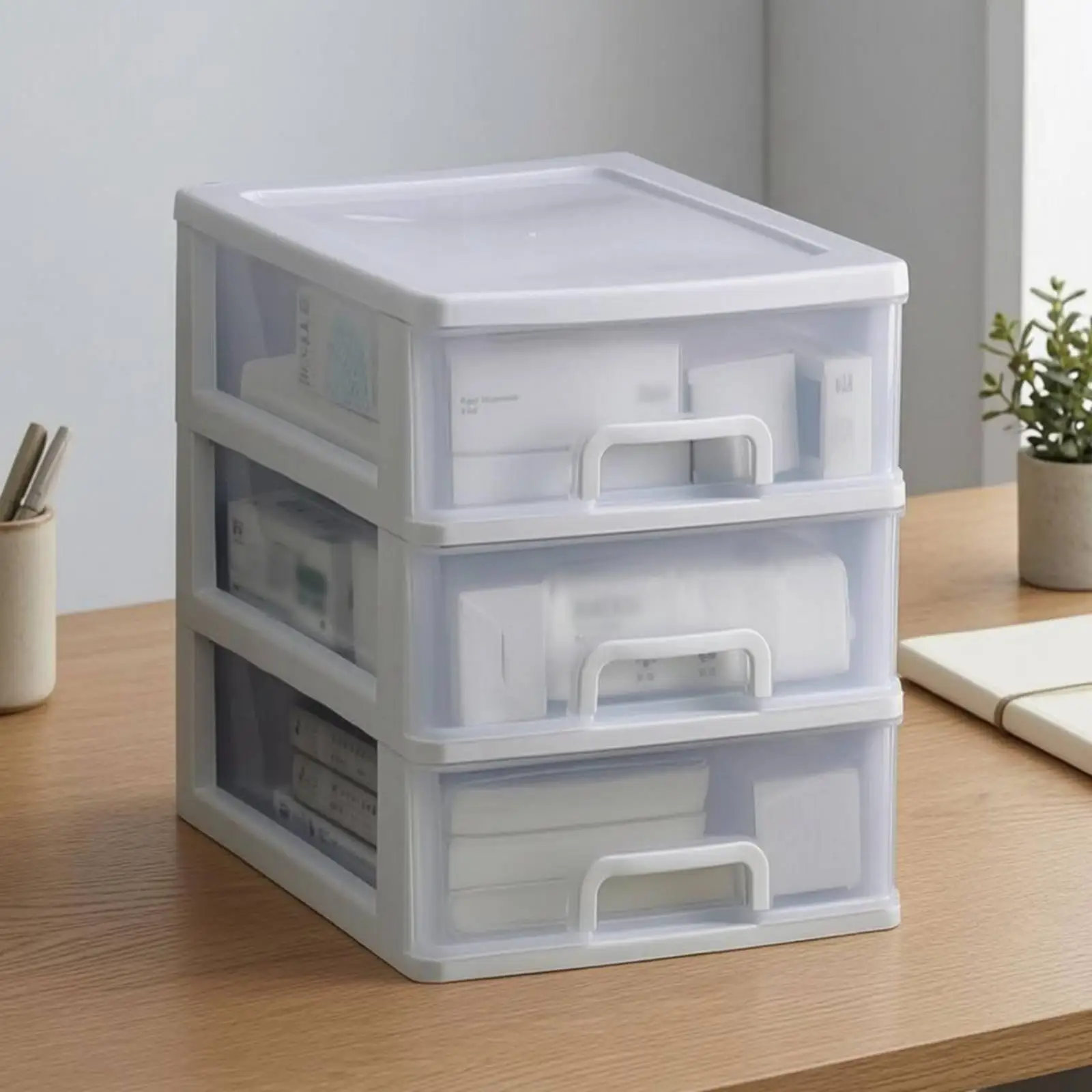 Organizador Compacto de Escritorio con Cajones – Almacén Multifunción Plástico PP - imagen 4