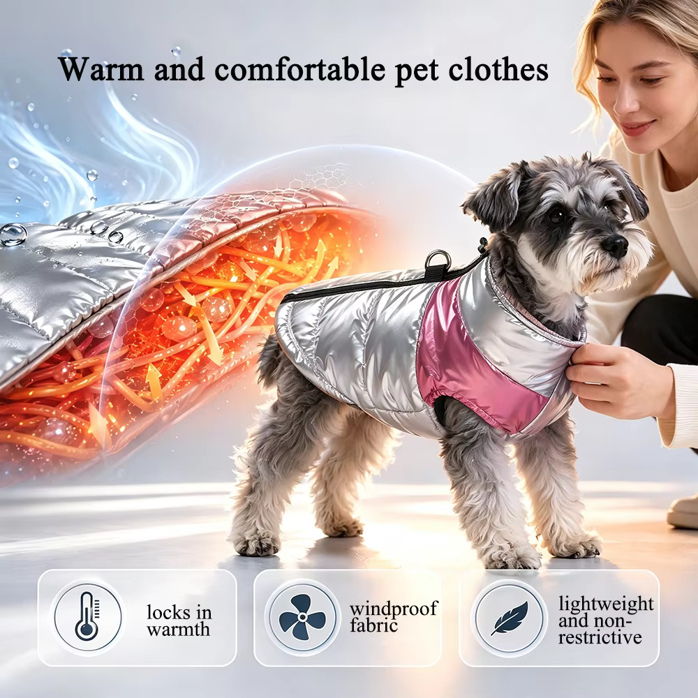 Chaqueta perro impermeable con anillo D – Cortavientos para perros pequeños y gatos