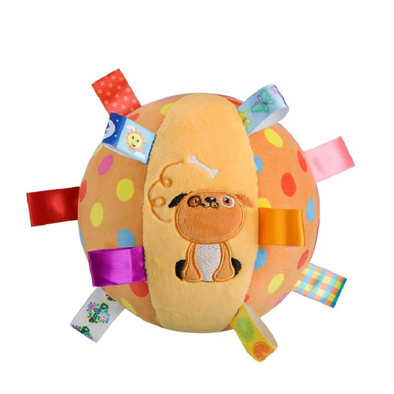 Pelota de peluche con cascabel para cachorros – Juguete interactivo