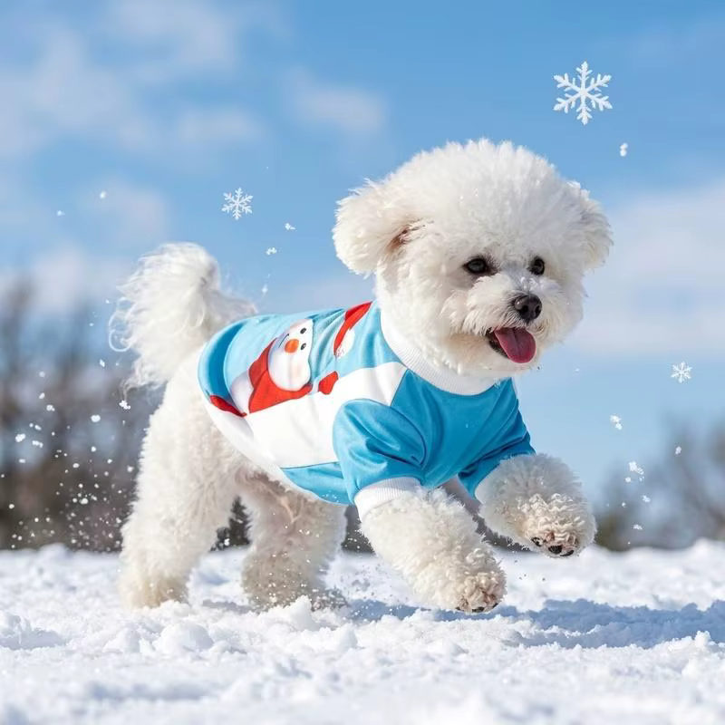 Camiseta navideña para perro con estampado de muñeco de nieve - imagen 2