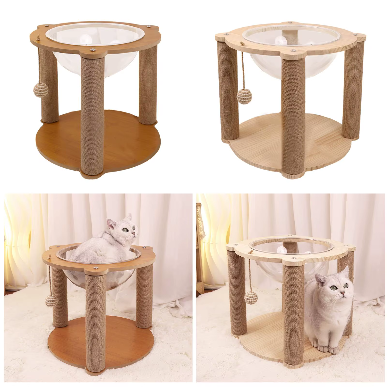 Cama para gatos cápsula espacial vista frontal