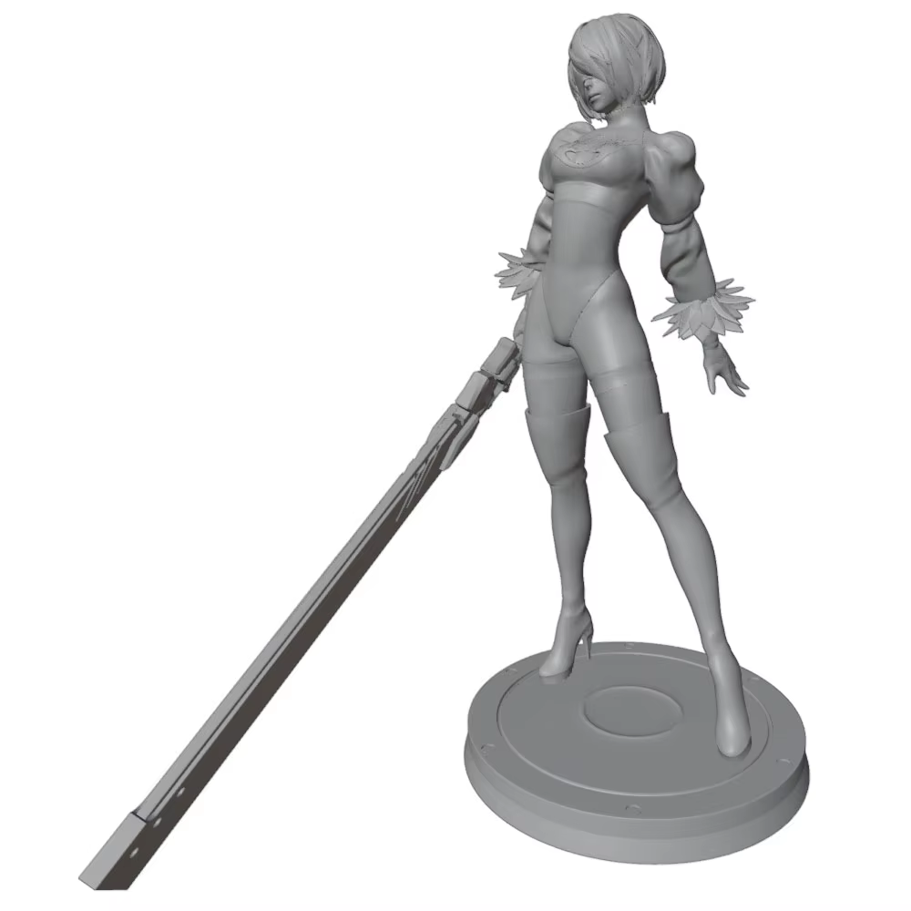 Figura coleccionable 75mm para pintar – Modelo gris impreso en 3D sin montar - imagen 2