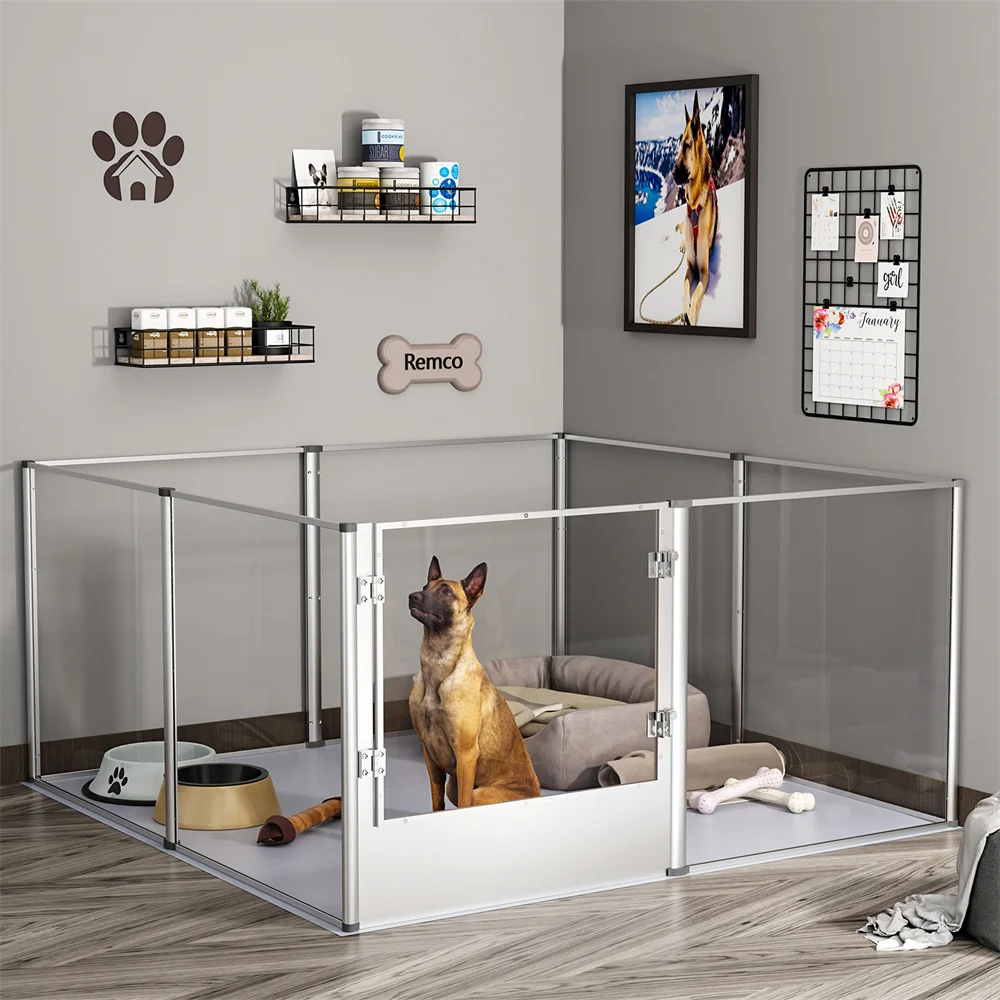 Corral de acrílico para perros transparente con jaula de ejercicio - imagen 3