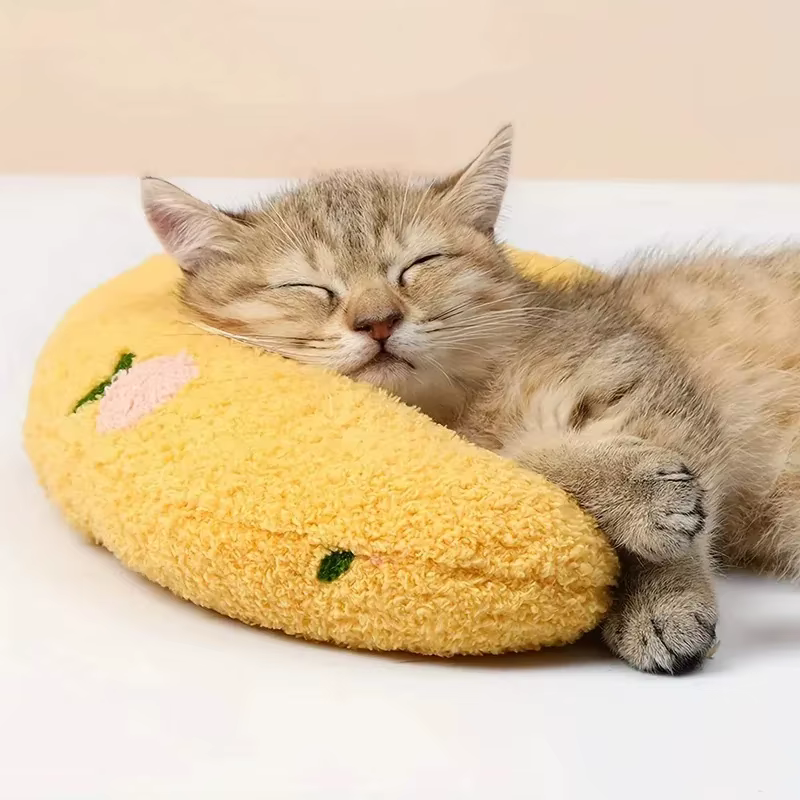 Almohada cama media luna ultra suave para gatos, lavable - imagen 2