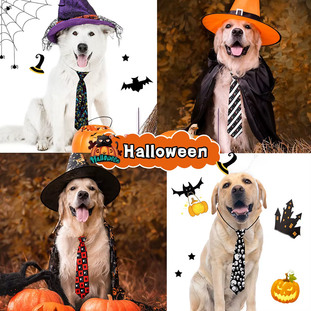 Lazos grandes para perros Halloween – corbatas ajustables de fiesta - imagen 5
