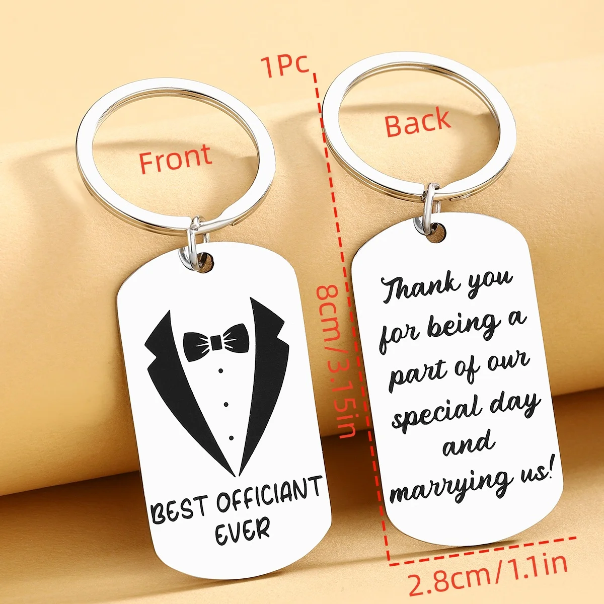 Regalos para padrinos de boda: llavero para oficiantes y damas de honor - imagen 2