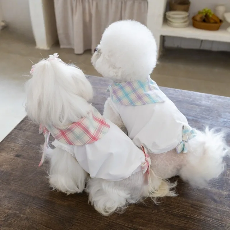 Chaleco a cuadros para mascotas en modelo Teddy