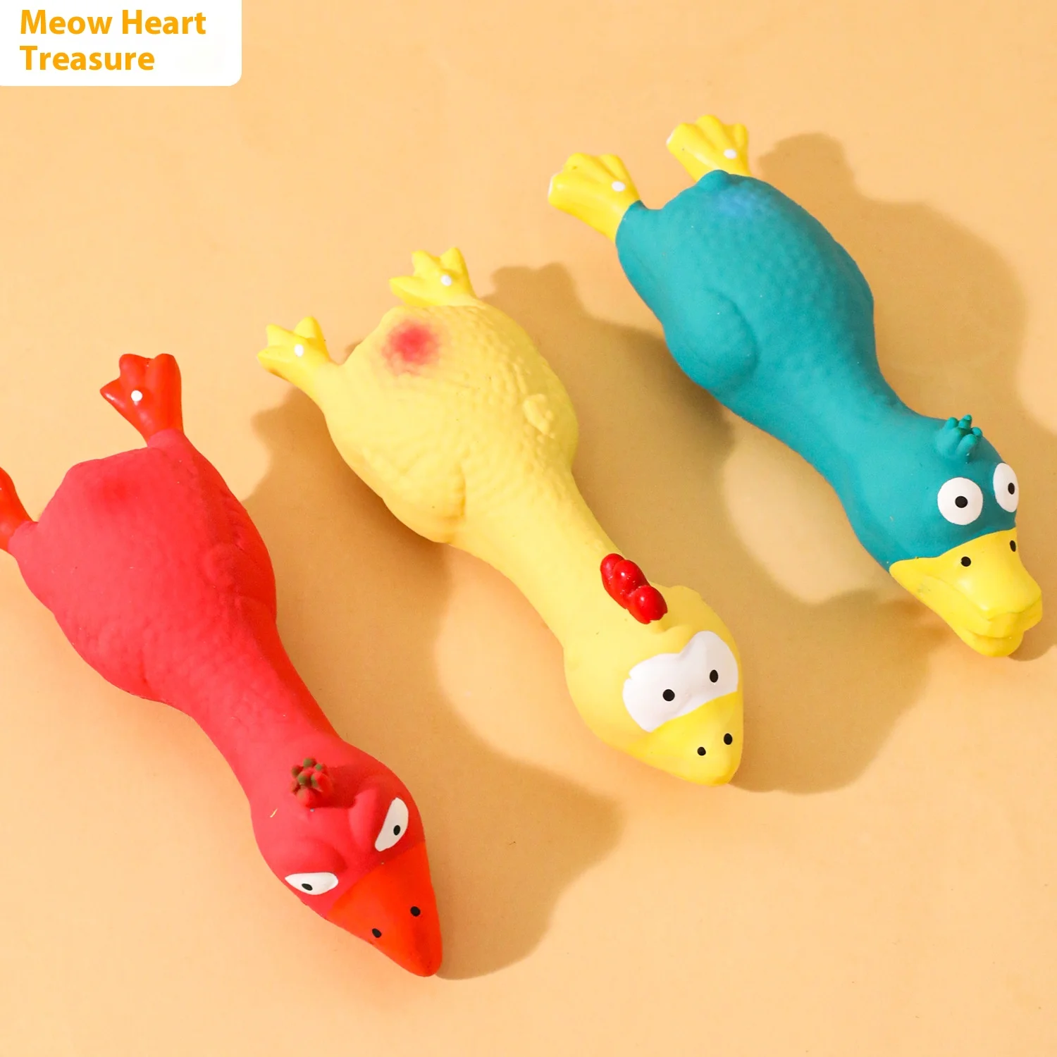 Juguete de Látex Natural en Forma de Pollo para Perros y Gatos - imagen 5