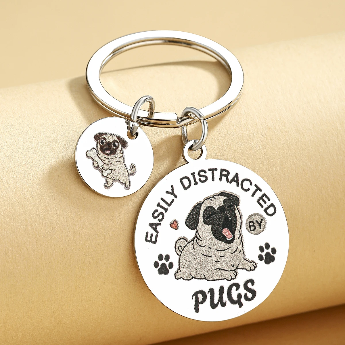 Llavero con diseño de Pug para amantes de los perros - imagen 2