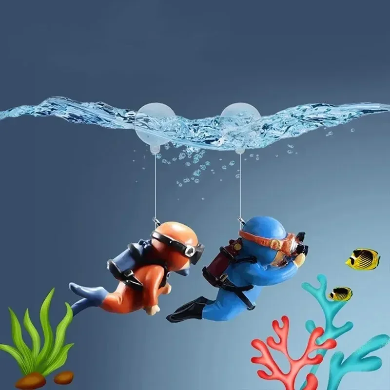 Adorno flotante buceador para acuario