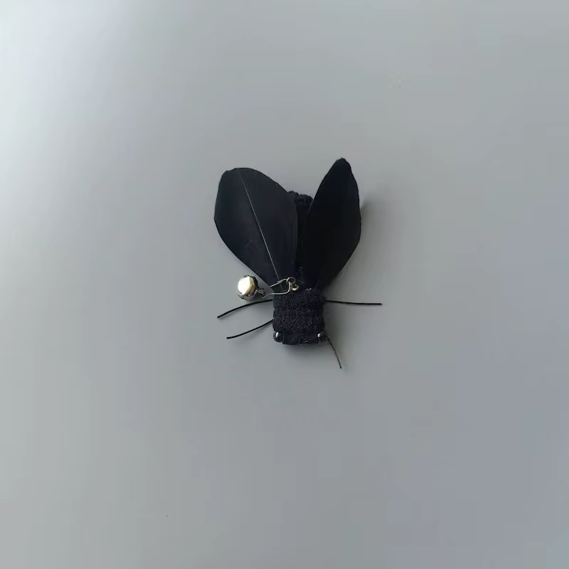 Juguete para gatos varita insectos artificiales con alas de plumas - imagen 4