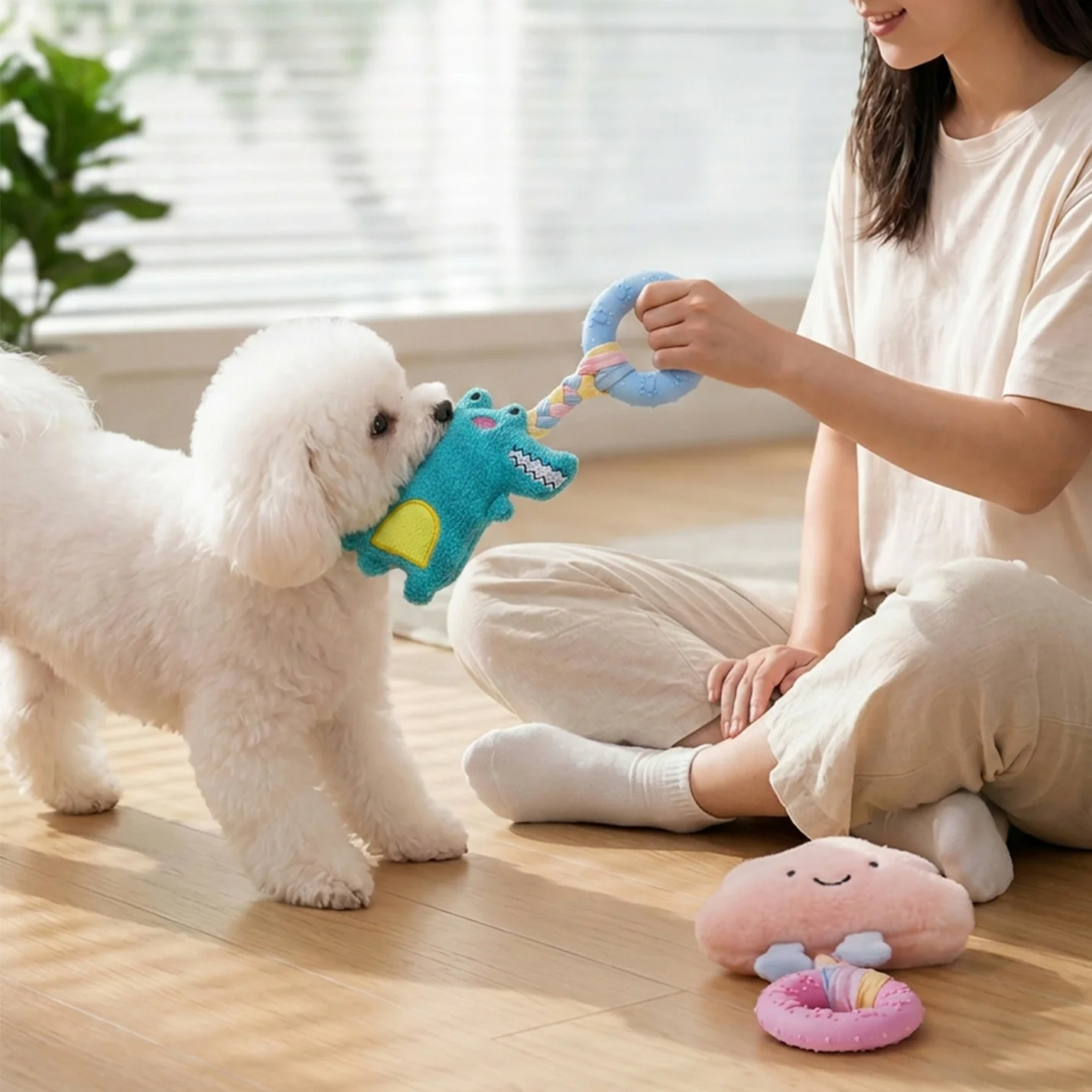Anillo Mordedor con Sonido para Perros Pequeños – Dentición Bichón Frisé y Cachorros - imagen 3