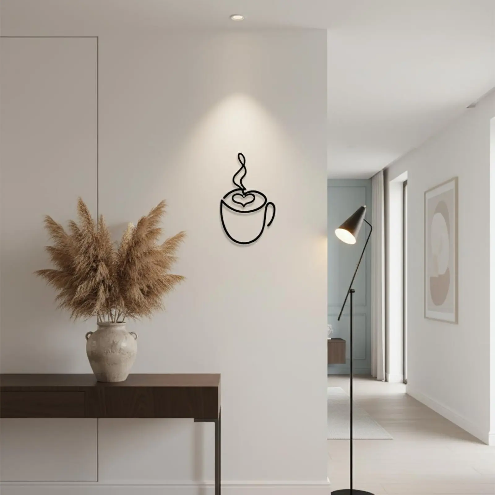 Juego de tazas de café decorativas de pared vintage metálicas - imagen 3
