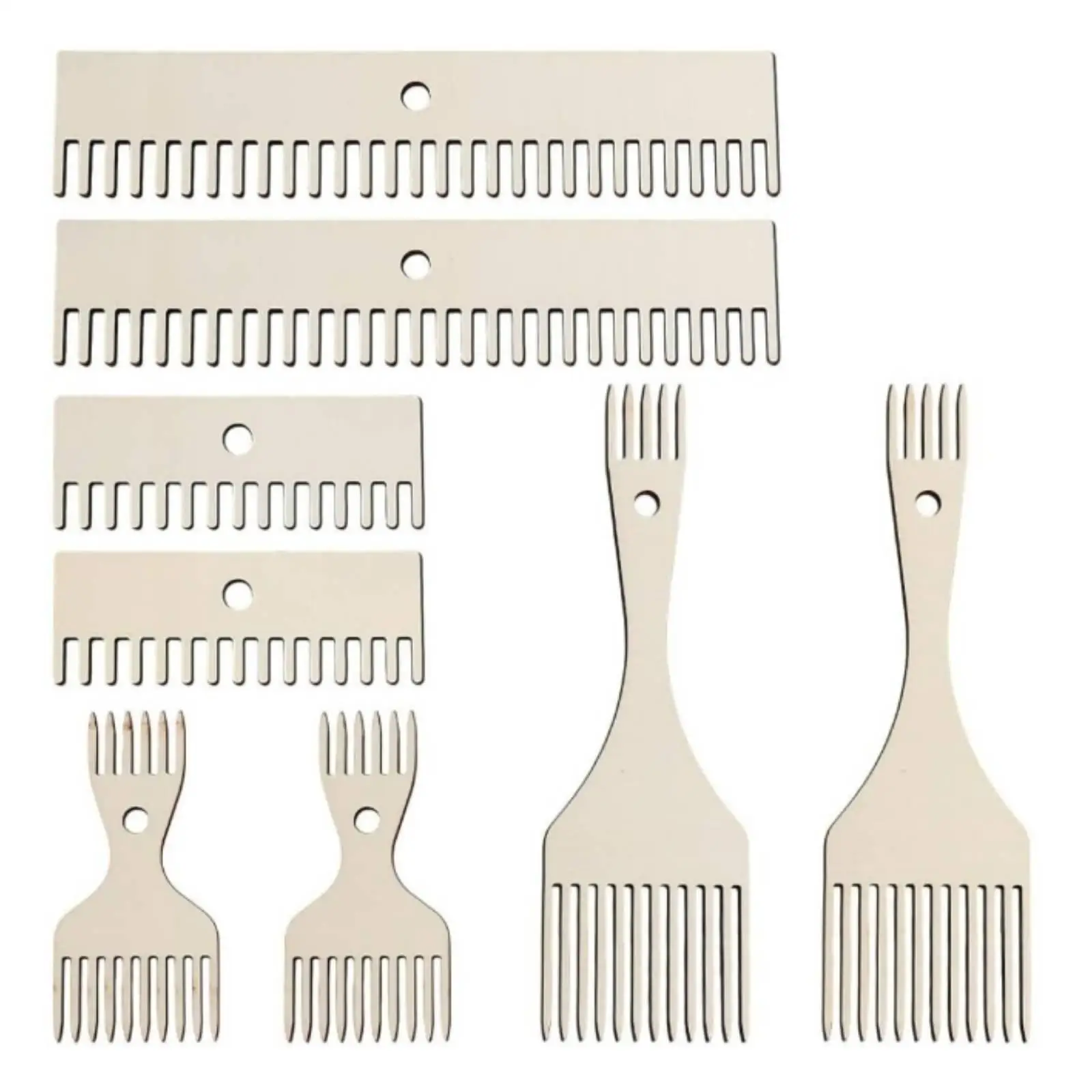 Peines para Tejer – Set Completo de 8 Piezas en Madera Pulida para Telar y Artesanía