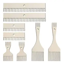 Peines para Tejer – Set Completo de 8 Piezas en Madera Pulida para Telar y Artesanía