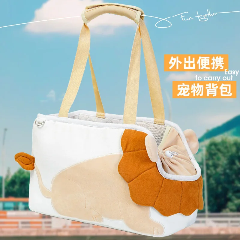 Bolsa de transporte para perros y gatos pequeños, bandolera ajustable