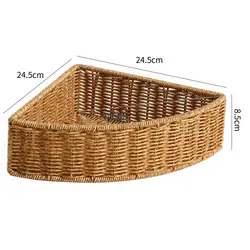 Cesta triangular multiusos de ratán para almacenar en casa, gatos y perros
