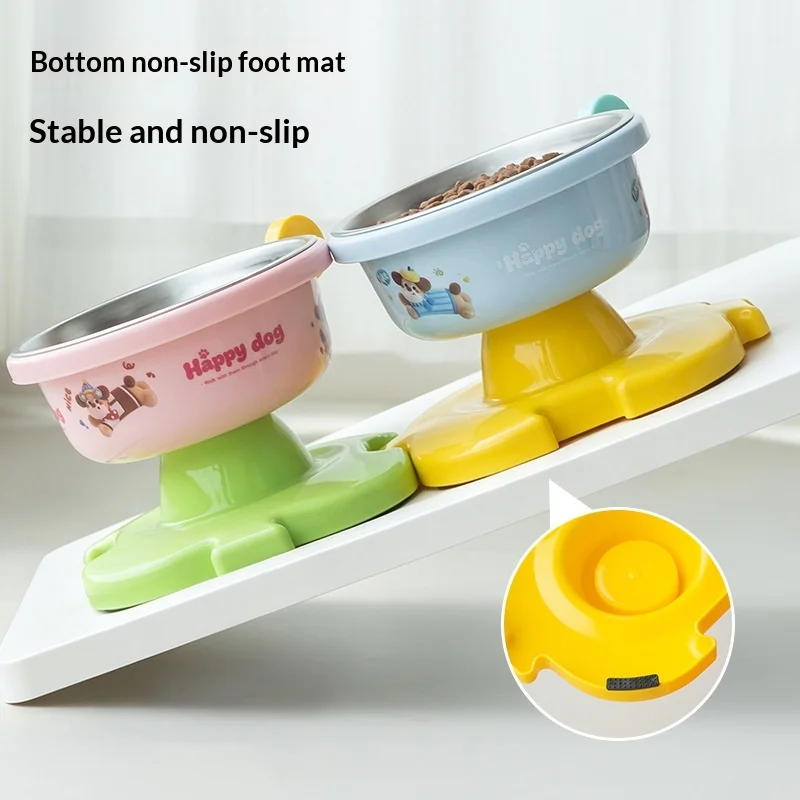 Comedero acero inoxidable antideslizante para gatos y perros pequeños, patas altas - imagen 2