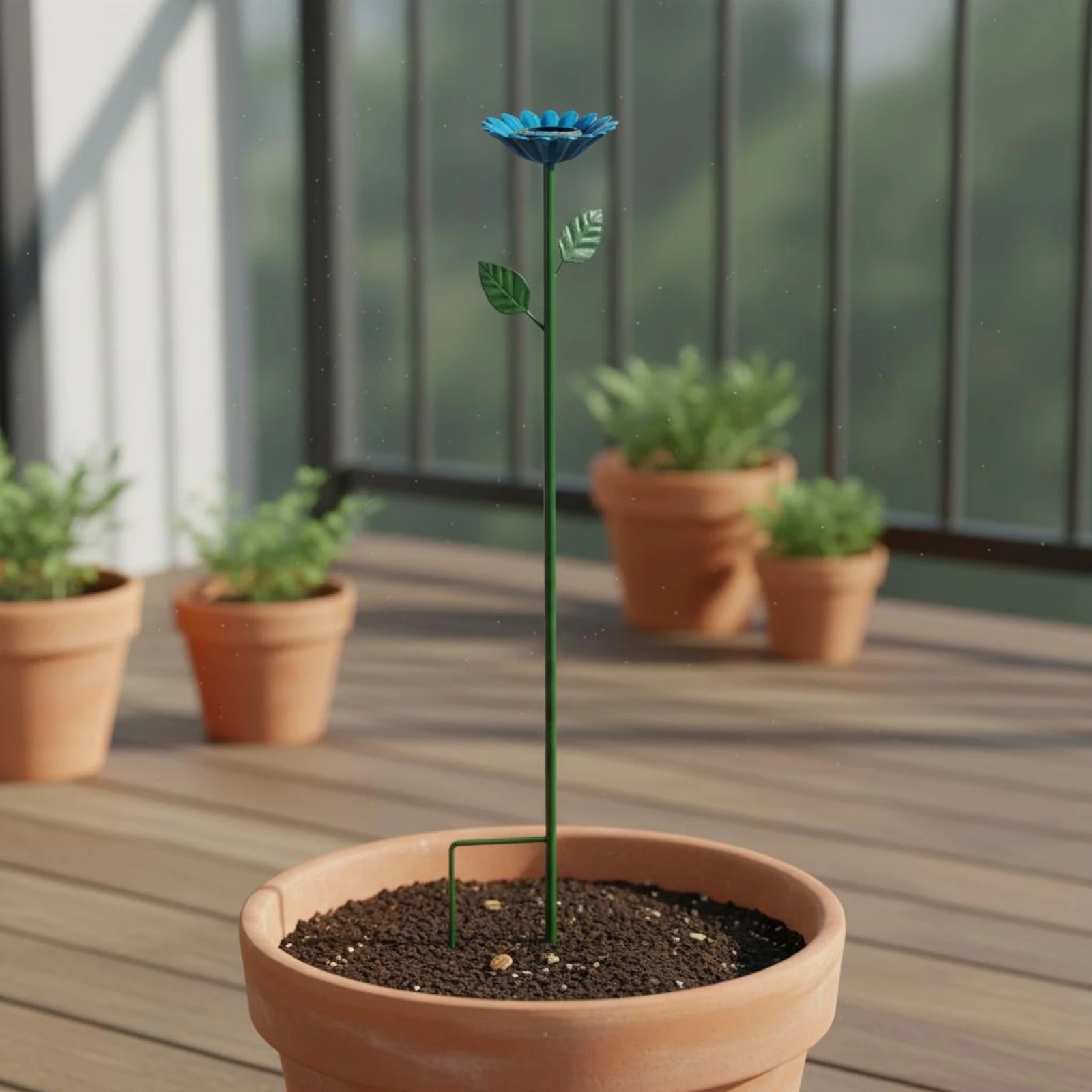 Estacas de riego para flores con diseño de abeja, sin montaje