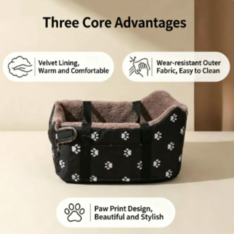 Transportín portátil para gatos y perros pequeños con cama cómoda