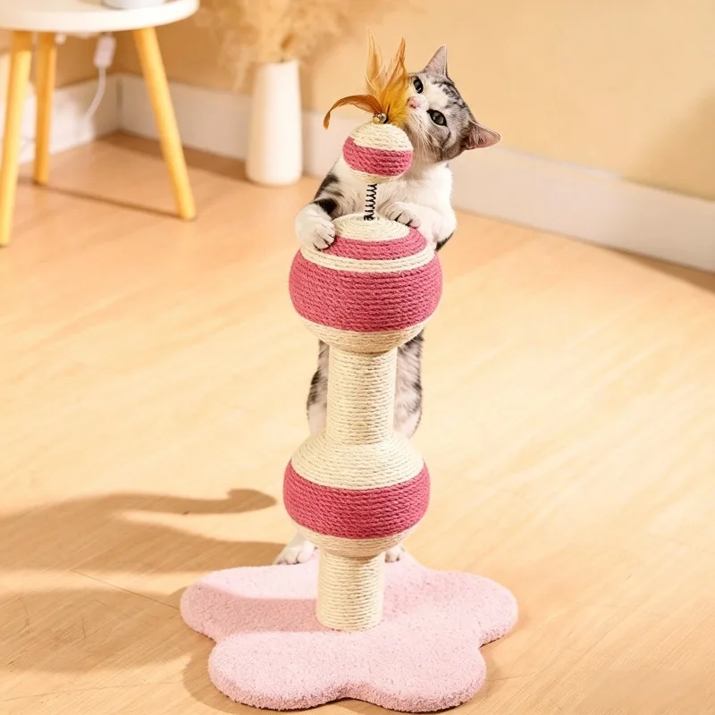 Rascador Torre Vertical de Sisal para Gatos con Bola Interactiva - imagen 4