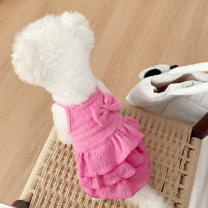Vestido estilo princesa con lazo para perro mini y gato - imagen 2