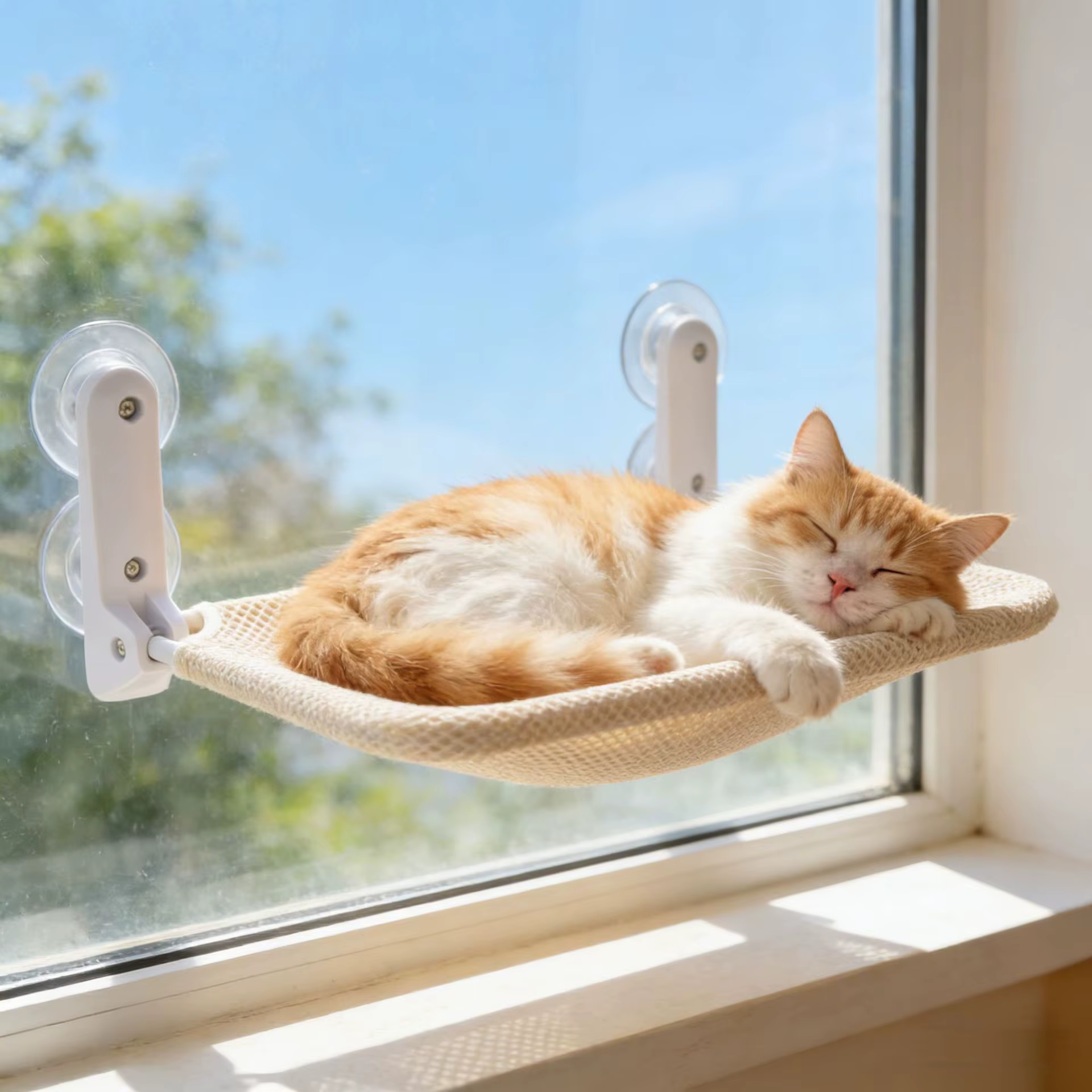 Hamaca para gatos plegable con ventosa de ventana, colgante sol - imagen 5